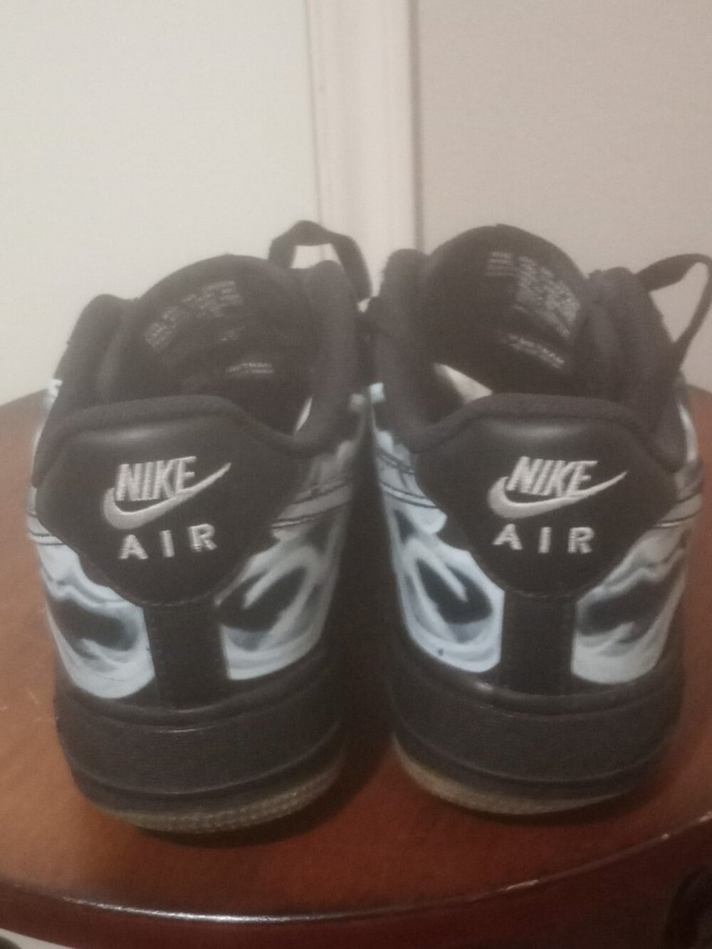 Nike Air Force 1 Low '07 QS Black Skeleton Size 6 Pre-Owned BQ7541-001 - Picture 10 of 12